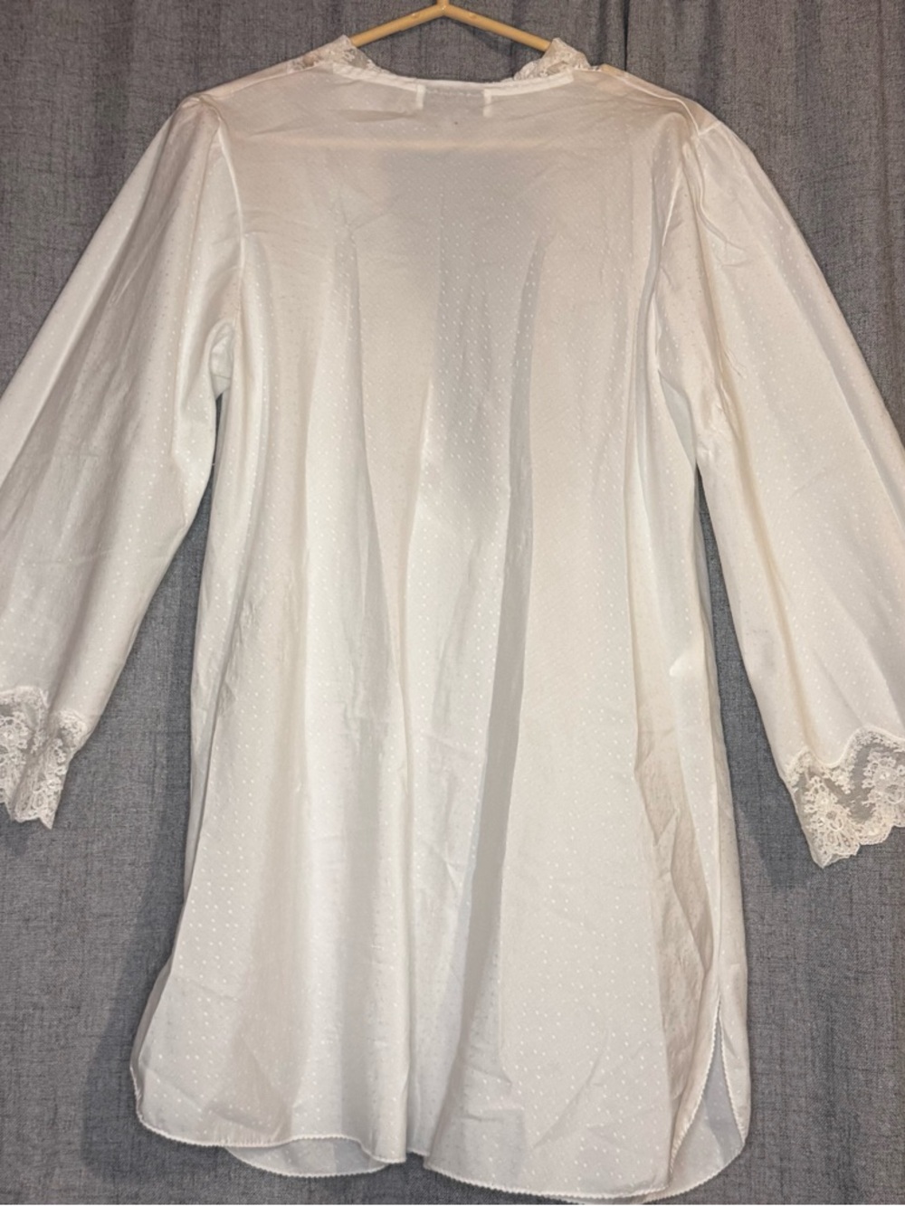 Ralph Montenero Blanche White Lace Nightgown Cover Up Boho L - Picture 6 of 9